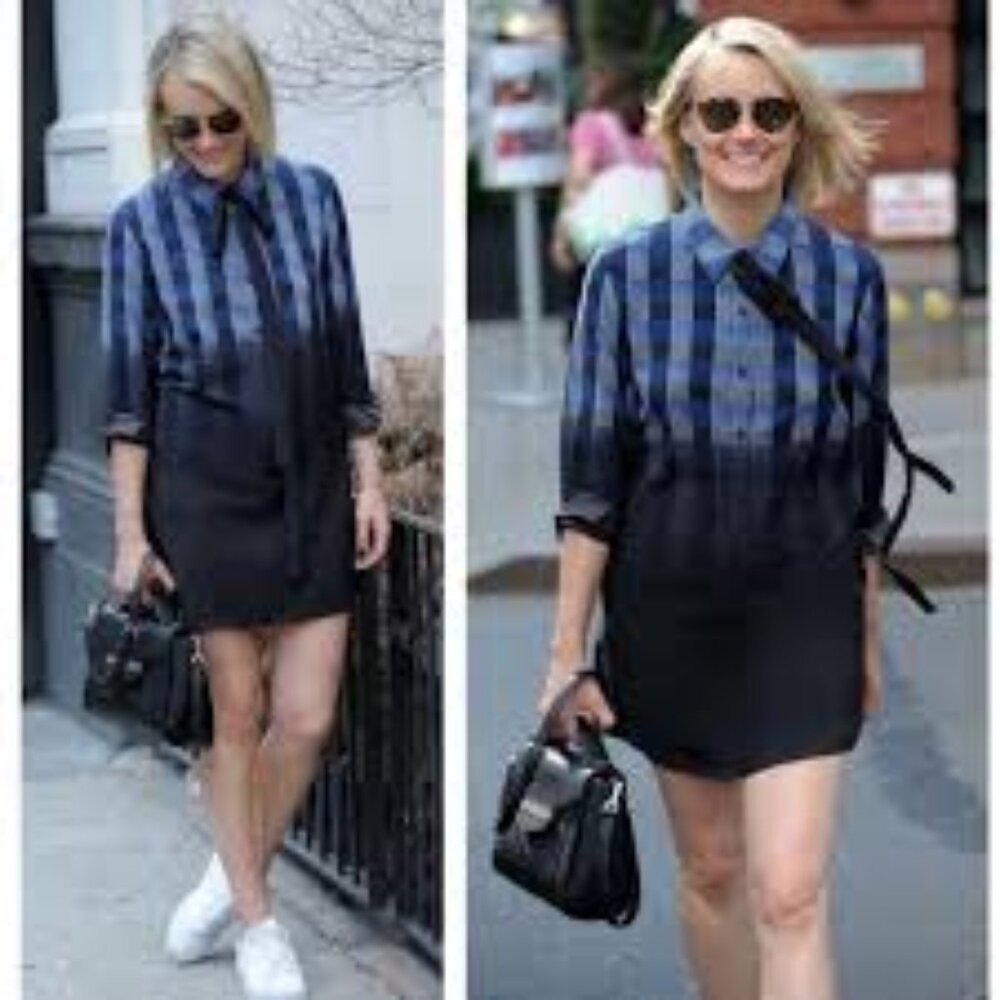 New Thakoon Ombre Check Print Shirt Dress Size S